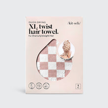 Load image into Gallery viewer, KITSCH - Extra Large Quick-Dry Hair Towel Wrap- Terracotta Checker