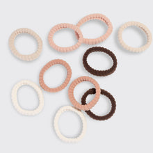 Load image into Gallery viewer, KITSCH - Recycled Fabric Ribbed Hair Elastics 10pc Set - Blush