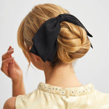Load image into Gallery viewer, KITSCH - Recycled Fabric Bow Hair Clip 1pc- Black