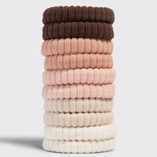 Load image into Gallery viewer, KITSCH - Recycled Fabric Ribbed Hair Elastics 10pc Set - Blush