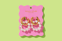 Load image into Gallery viewer, Taylor Elliott Designs - Huggie Earrings - Gold-Plated + Pearl Hoops - Madeline