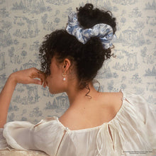 Load image into Gallery viewer, KITSCH - Bridgerton x Kitsch Satin Pillow Scrunchies® in Toile in Bloom
