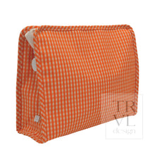 Load image into Gallery viewer, ROADIE LARGE Zip Pouch - GINGHAM ORANGE - Travel Pouches