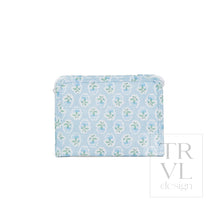Load image into Gallery viewer, ROADIE MEDIUM Zip Pouch - PETITE FLEUR BLUE - Travel Pouches