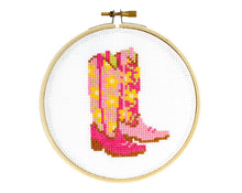 Load image into Gallery viewer, The Stranded Stitch - Cowgirl Boots Cross Stitch Kit