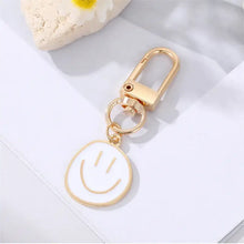 Load image into Gallery viewer, Sweet Cherry Sky - Smiley Face Keychain: Blue
