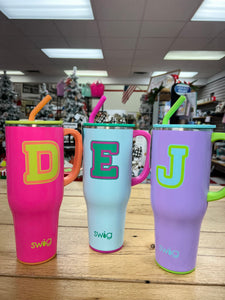 Swig cups with letter