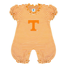 Load image into Gallery viewer, Creative Knitwear - Tennessee Volunteers Striped Infant Puff Sleeve Romper
