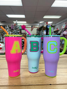 Swig cups with letter