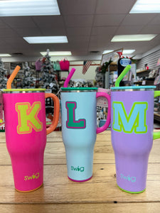 Swig cups with letter