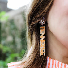 Load image into Gallery viewer, Tennessee Volunteers Dotted Enamel Drop Earrings
