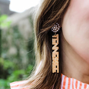 Tennessee Volunteers Dotted Enamel Drop Earrings