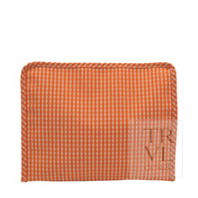 Load image into Gallery viewer, ROADIE LARGE Zip Pouch - GINGHAM ORANGE - Travel Pouches
