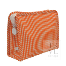 Load image into Gallery viewer, ROADIE MEDIUM Zip Pouch - GINGHAM ORANGE - Travel Pouches
