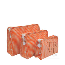 Load image into Gallery viewer, ROADIE MEDIUM Zip Pouch - GINGHAM ORANGE - Travel Pouches
