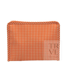 Load image into Gallery viewer, ROADIE MEDIUM Zip Pouch - GINGHAM ORANGE - Travel Pouches

