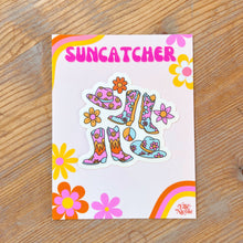 Load image into Gallery viewer, Suncatcher Sticker - Cutie Cowgirl
