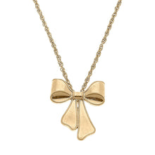 Load image into Gallery viewer, Maxwell Bow Pendant Necklace in Worn Gold
