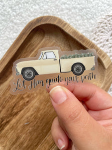 Clear Let Him Guide Your Path Sticker | 3"x1.47"