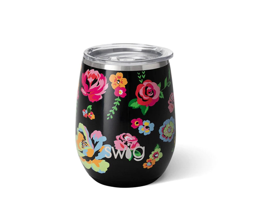 Floral Stemless Wine Cup